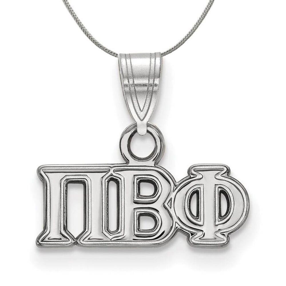 Sterling Silver Pi Beta Phi Small Greek Necklace - 24 Inch